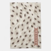 Persoonlijke Chic Neutrale Luipaard Dierprint Theedoek (Verticaal)