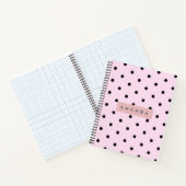 Persoonlijke Chic Roze en Zwarte Stippen Notitieboek (Binnen)
