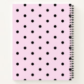 Persoonlijke Chic Roze en Zwarte Stippen Notitieboek (Achterkant)