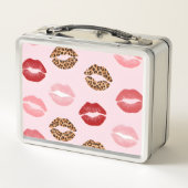Persoonlijke Chic Roze Luipaardprint Lippatroon (Achterkant)