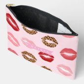 Persoonlijke Chic Roze Luipaardprint Lippatroon Etui (Open)