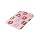 Persoonlijke Chic Roze Luipaardprint Lippenpatroon Badmat (Gekanteld)