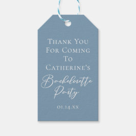 Persoonlijke Chic Stofblauwe Bachelorette-feest Cadeaulabel