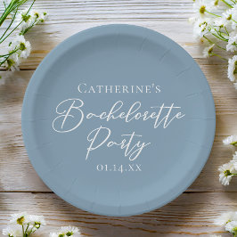 Persoonlijke Chic Stofblauwe Bachelorette-feest Papieren Bordje