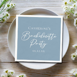 Persoonlijke Chic Stofblauwe Bachelorette-feest Servet