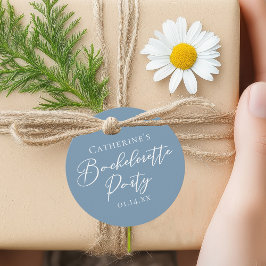 Persoonlijke Chic Stofblauwe Bachelorette-feestje Bedankjes Labels