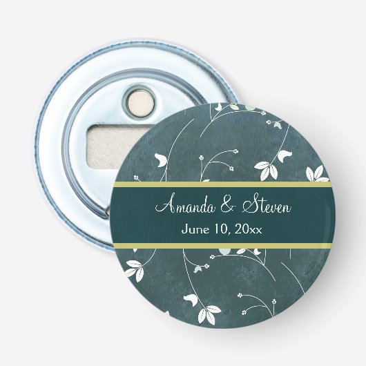 Persoonlijke chic Vintage Wedding Memento Button Flesopener (Voorkant)