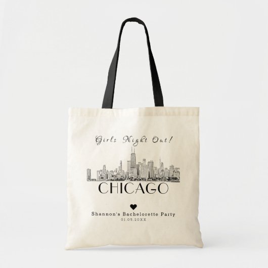 Persoonlijke Chicago Bachelorette Party Tote Bag (Voorkant)