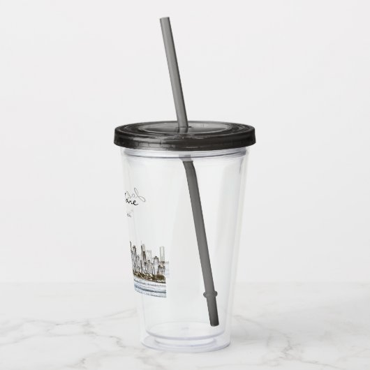 Persoonlijke Chicago Skyline Acryl Drinkbeker (Links)