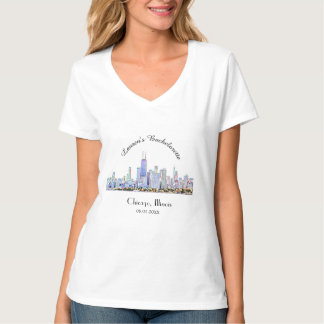 Persoonlijke Chicago Skyline Bachelorette T-shirt
