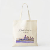 Persoonlijke Chicago Skyline Bachlorette Party Tote Bag (Voorkant)