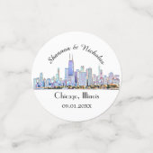 Persoonlijke Chicago Skyline Bruiloft Confetti (Kleine voorkant)