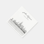 Persoonlijke Chicago Skyline Cocktail Napkin Servet (Hoek)