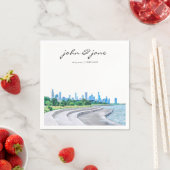 Persoonlijke Chicago Skyline Cocktail Napkin Servet (Insitu)