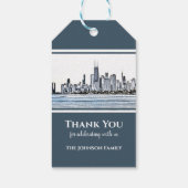 Persoonlijke Chicago Skyline Hartelijk dank Cadeaulabel (Achterkant)