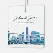 Persoonlijke Chicago Skyline Keramisch Ornament (Links)