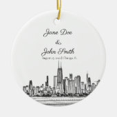 Persoonlijke Chicago Skyline Keramisch Ornament (Voorkant)