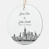 Persoonlijke Chicago Skyline Keramisch Ornament (Links)
