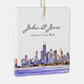 Persoonlijke Chicago Skyline Keramisch Ornament (Rechts)