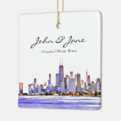 Persoonlijke Chicago Skyline Keramisch Ornament (Links)