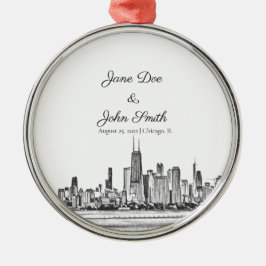 Persoonlijke Chicago Skyline Metalen Ornament