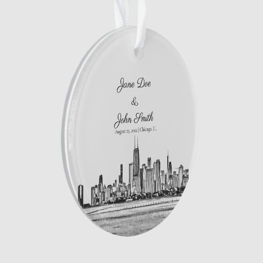 Persoonlijke Chicago Skyline Ornament (voorkant)
