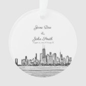 Persoonlijke Chicago Skyline Ornament (voorkant)