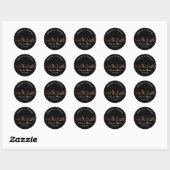 Persoonlijke Chicago Skyline Wedding Ronde Sticker (Vel)