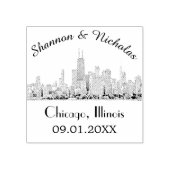 Persoonlijke Chicago Skyline Wedding Rubberstempel (Afrduk)