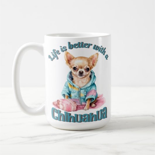 Persoonlijke Chihuahua Hondenliefhebber Coffee Mok (Links)