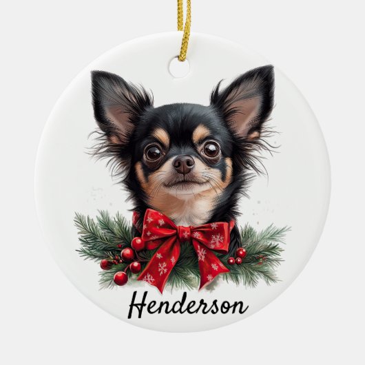 Persoonlijke Chihuahua  Keramisch Ornament (Voorkant)