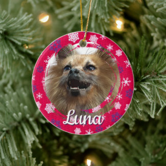 Persoonlijke Chihuahua Kersthuisdier Foto Keramisch Ornament