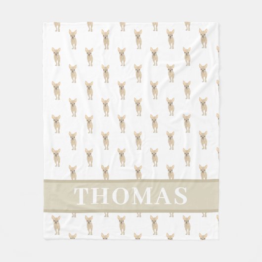 Persoonlijke Chihuahua (Kort Haar, Reebruin) Fleece Deken (Voorkant)