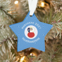 Persoonlijke Chileense Abuela-engel Hanukkah-vlag 