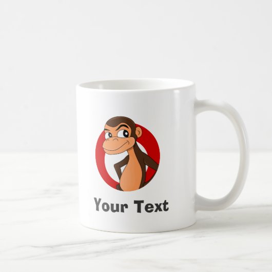 Persoonlijke chimpan cartoon koffiemok (Rechts)