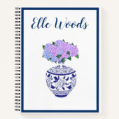 Persoonlijke Chinoiserie Ginger Jar & Hydrangea Notitieboek (Voorkant)