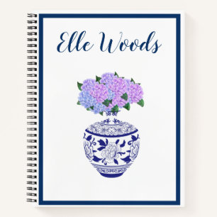Persoonlijke Chinoiserie Ginger Jar & Hydrangea Notitieboek