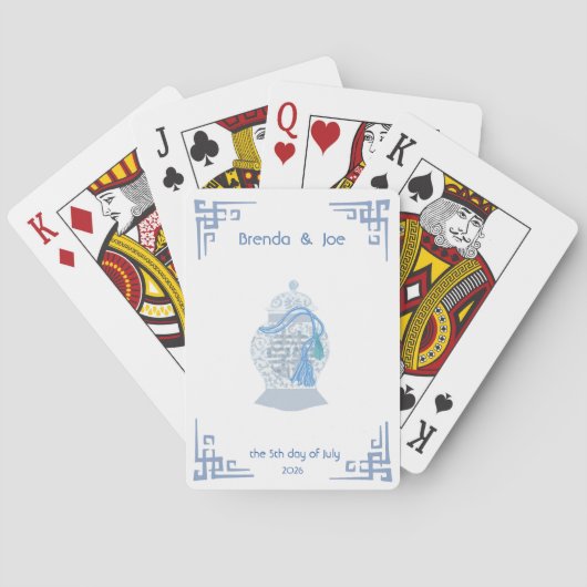 Persoonlijke Chinoiserie Ginger Jar potten kwast Pokerkaarten (Achterkant)