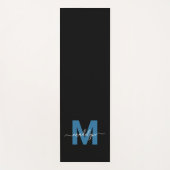 Persoonlijke Chique Calligrafie Naam Monogram Blau Yogamat (Voorkant)
