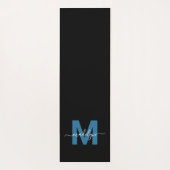 Persoonlijke Chique Calligrafie Naam Monogram Blau Yogamat (Achterkant)
