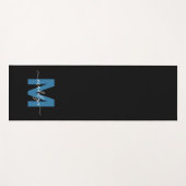 Persoonlijke Chique Calligrafie Naam Monogram Blau Yogamat (Voorkant (horizontaal))