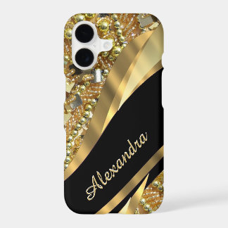Persoonlijke chique elegante zwarte en gouden blin