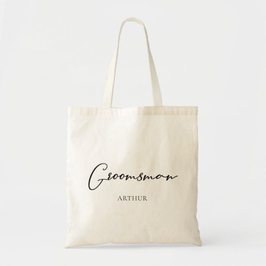 Persoonlijke Chique Minimalistische Trouw Getuige Tote Bag (Voorkant)