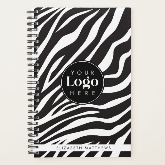 Persoonlijke Chique Zebraprint Aangepast Bedrijfsl Planner (Voorkant)