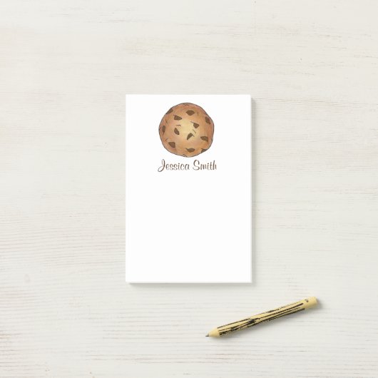 Persoonlijke chocolade Chip Cookie Post It Notes (Op bureau)