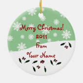 Persoonlijke Chocolade Lab-kerstCartoon Keramisch Ornament (Achterkant)