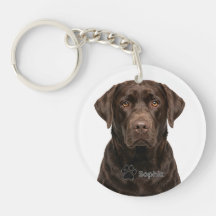 Persoonlijke chocolade Lab-portret hond sleutelhan