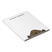 Persoonlijke chocolade-labrador die je bekijkt notitieblok (Schuin)