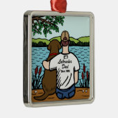 Persoonlijke chocolade Labrador en papa 2 Metalen Ornament (Rechts)