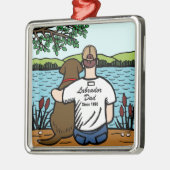 Persoonlijke chocolade Labrador en papa 2 Metalen Ornament (Links)